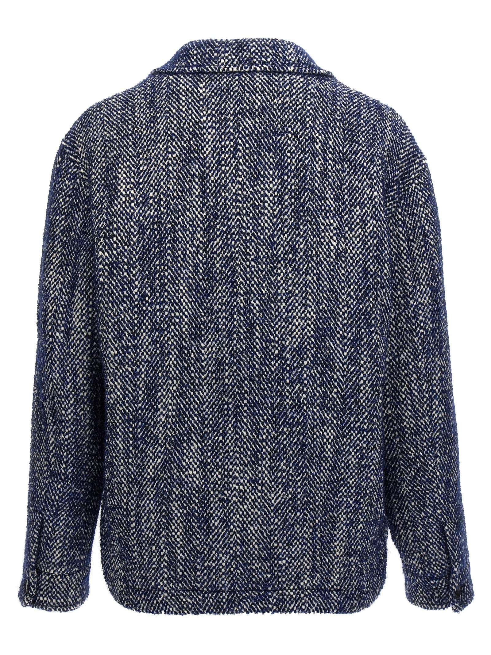 Etro 60% wool jacket in blue — view 2