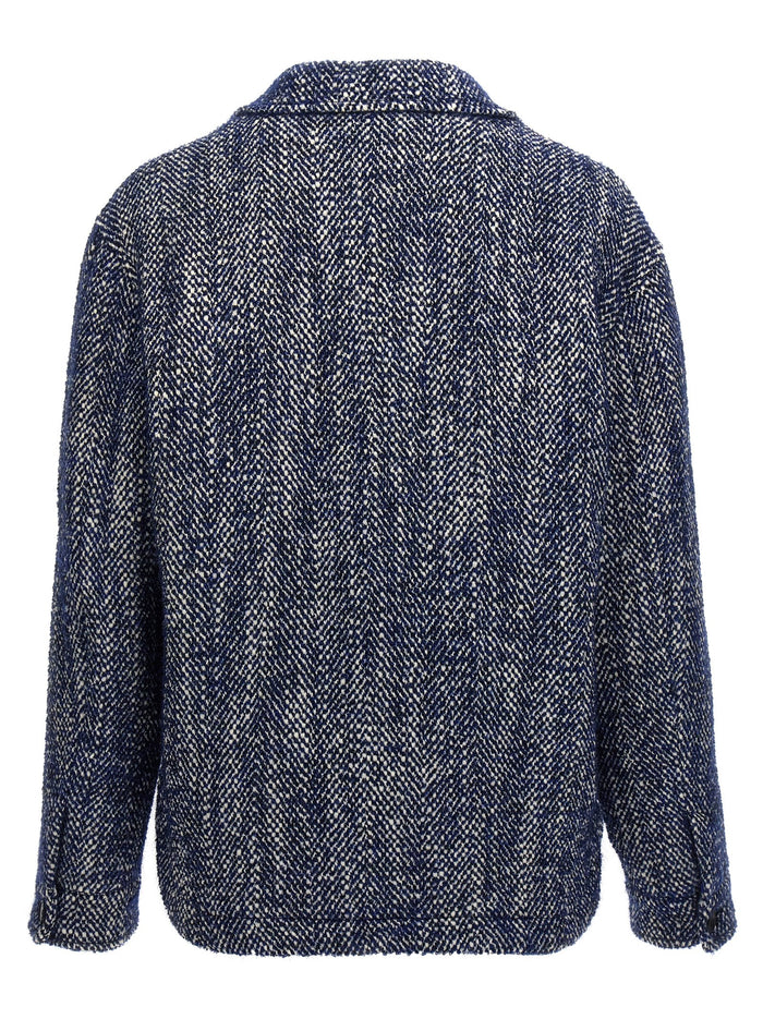 Etro 60% wool jacket in blue — view 2