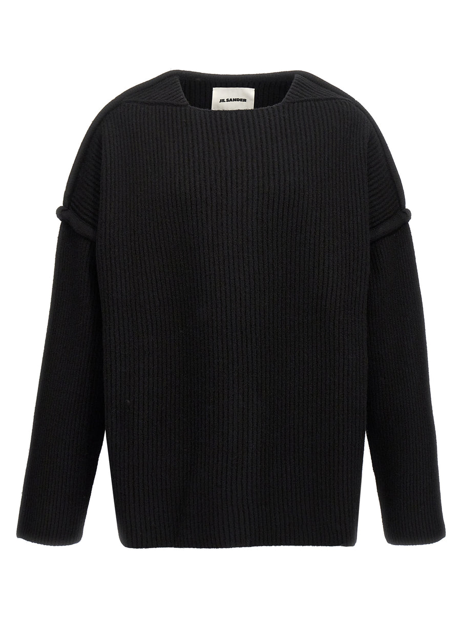 Jil Sander 100% Wool sweater in black