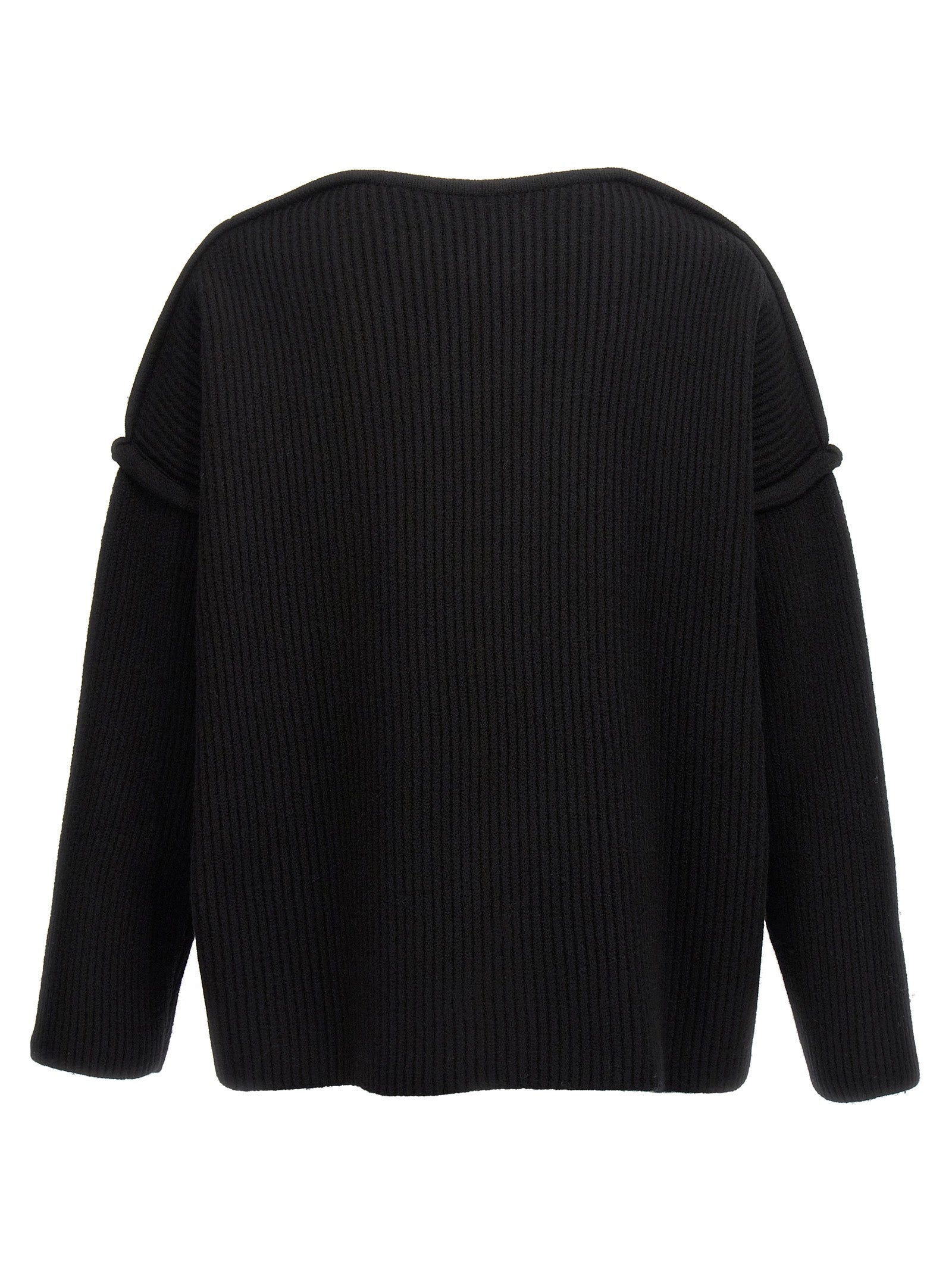 Jil Sander 100% Wool sweater in black — view 2