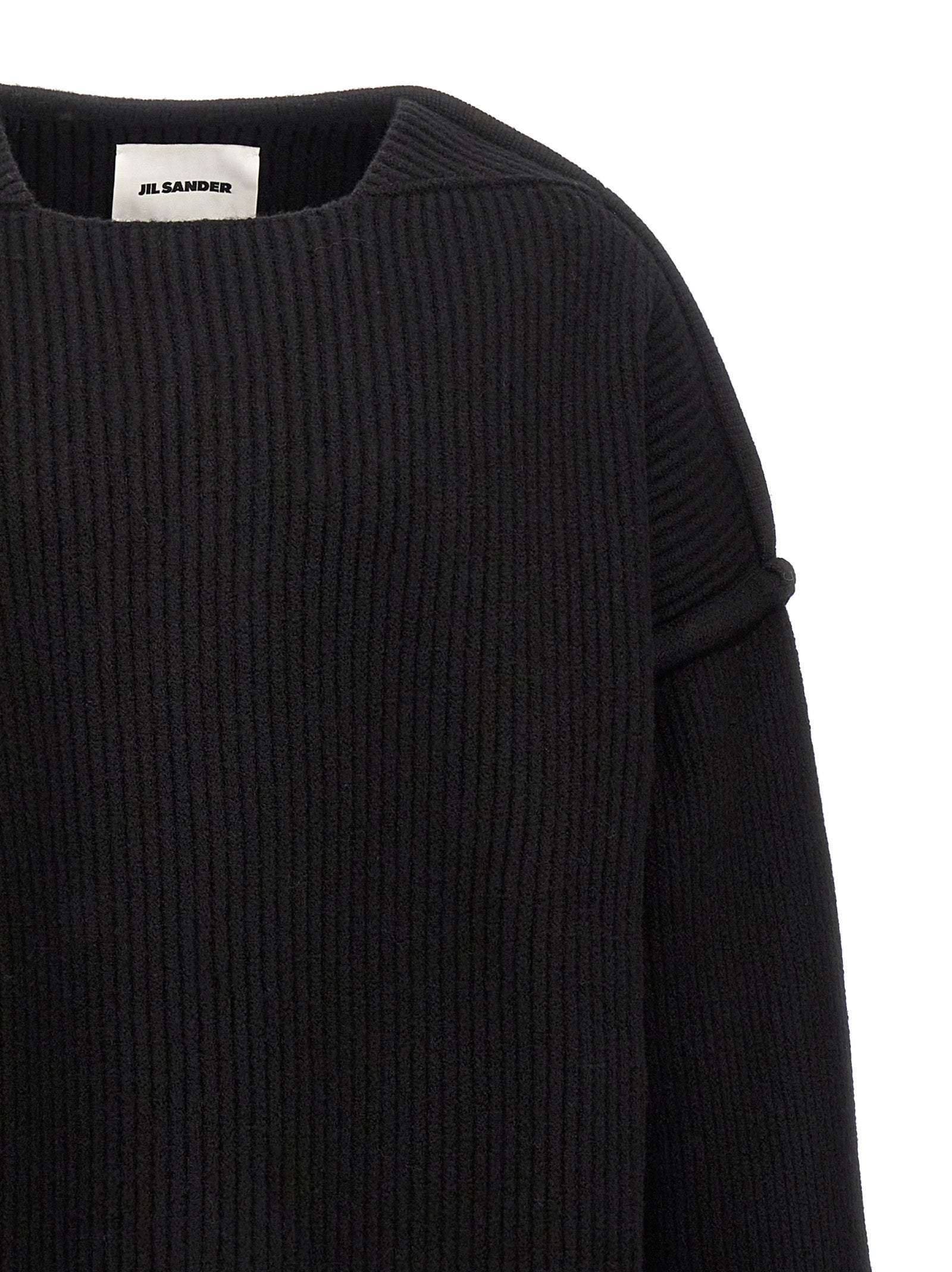 Jil Sander 100% Wool sweater in black — view 3