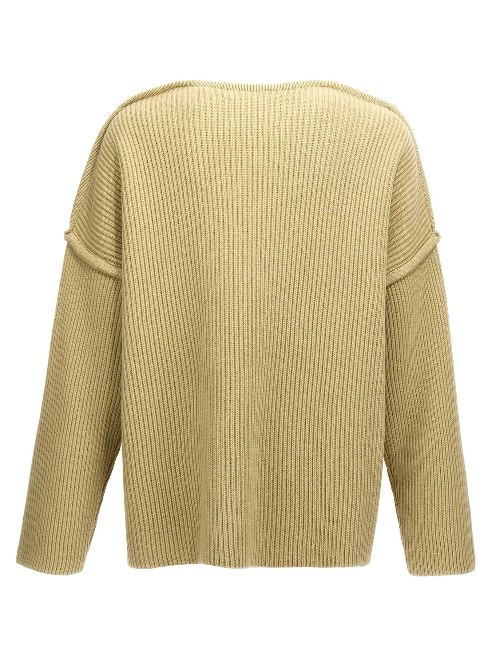 Jil Sander 100% wool sweater in beige — view 2
