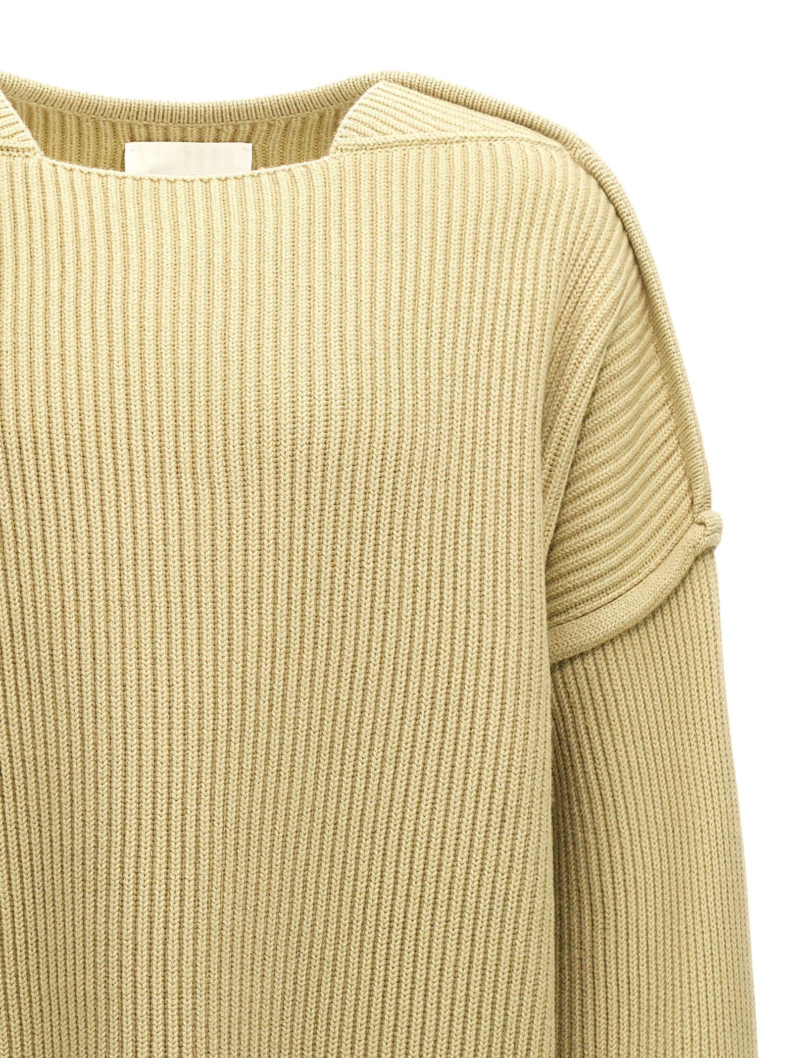 Jil Sander 100% wool sweater in beige — view 3