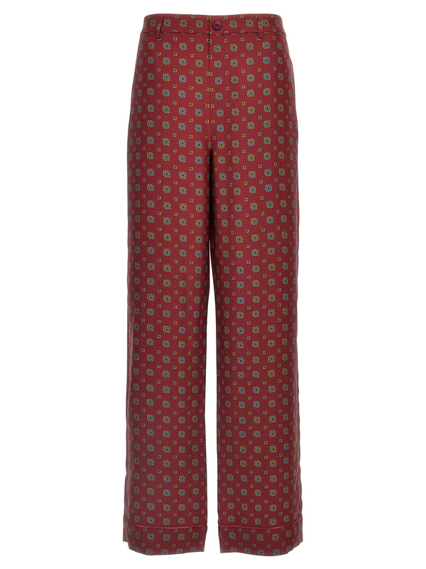 Moschino 100% Silk trousers in bordeaux