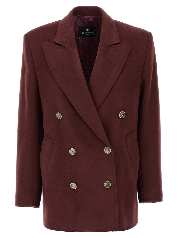 Etro 90% wool blazer in burgundy