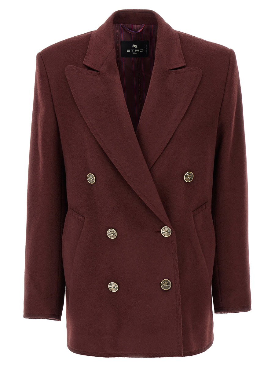 Etro 90% wool blazer in burgundy