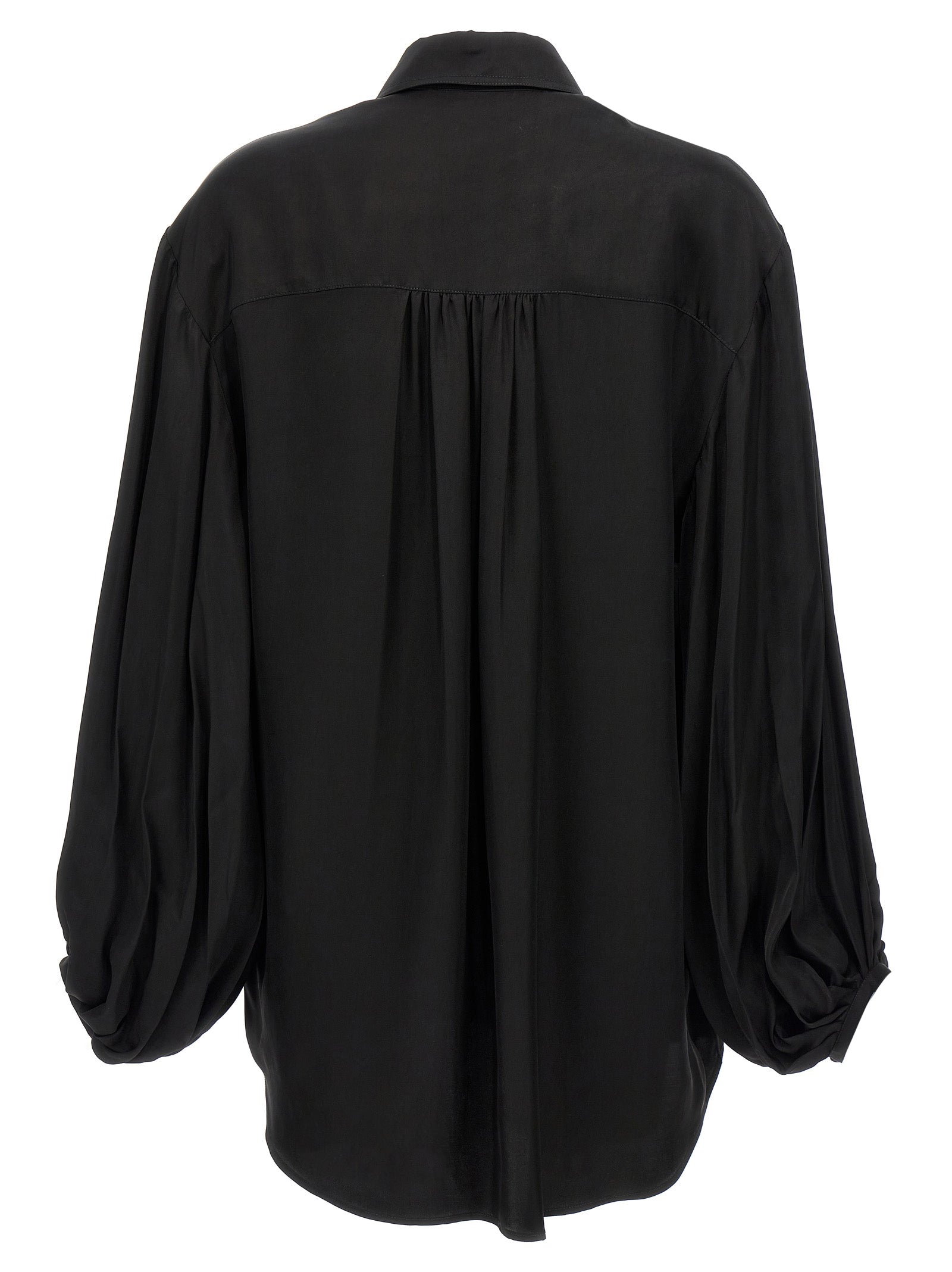 Khaite 100% Cupro blouse in black — view 2