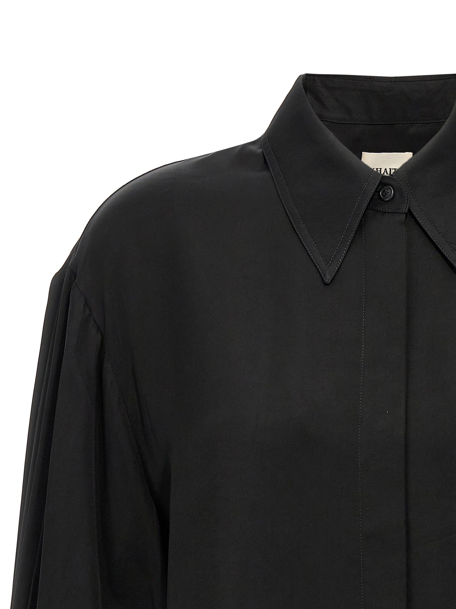 Khaite 100% Cupro blouse in black — view 3