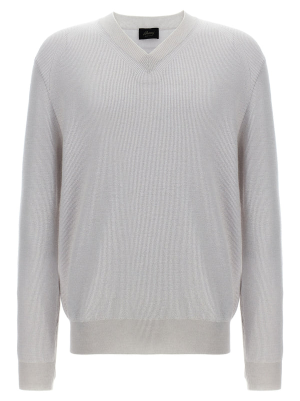 Brioni 64% cashmere cardigan in white