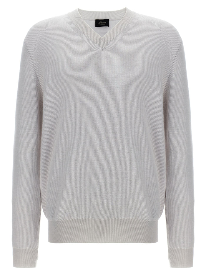Brioni 64% cashmere cardigan in white