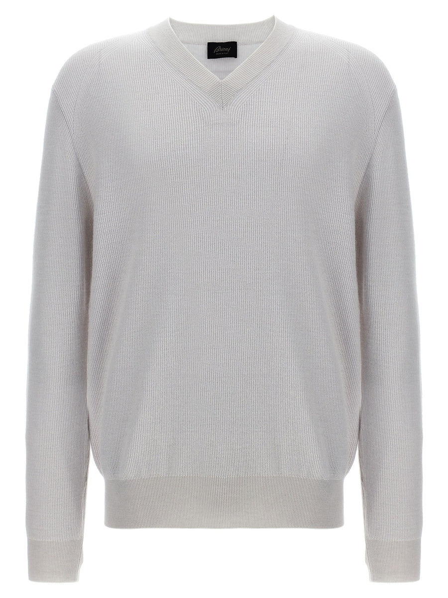 Brioni 64% cashmere cardigan in white