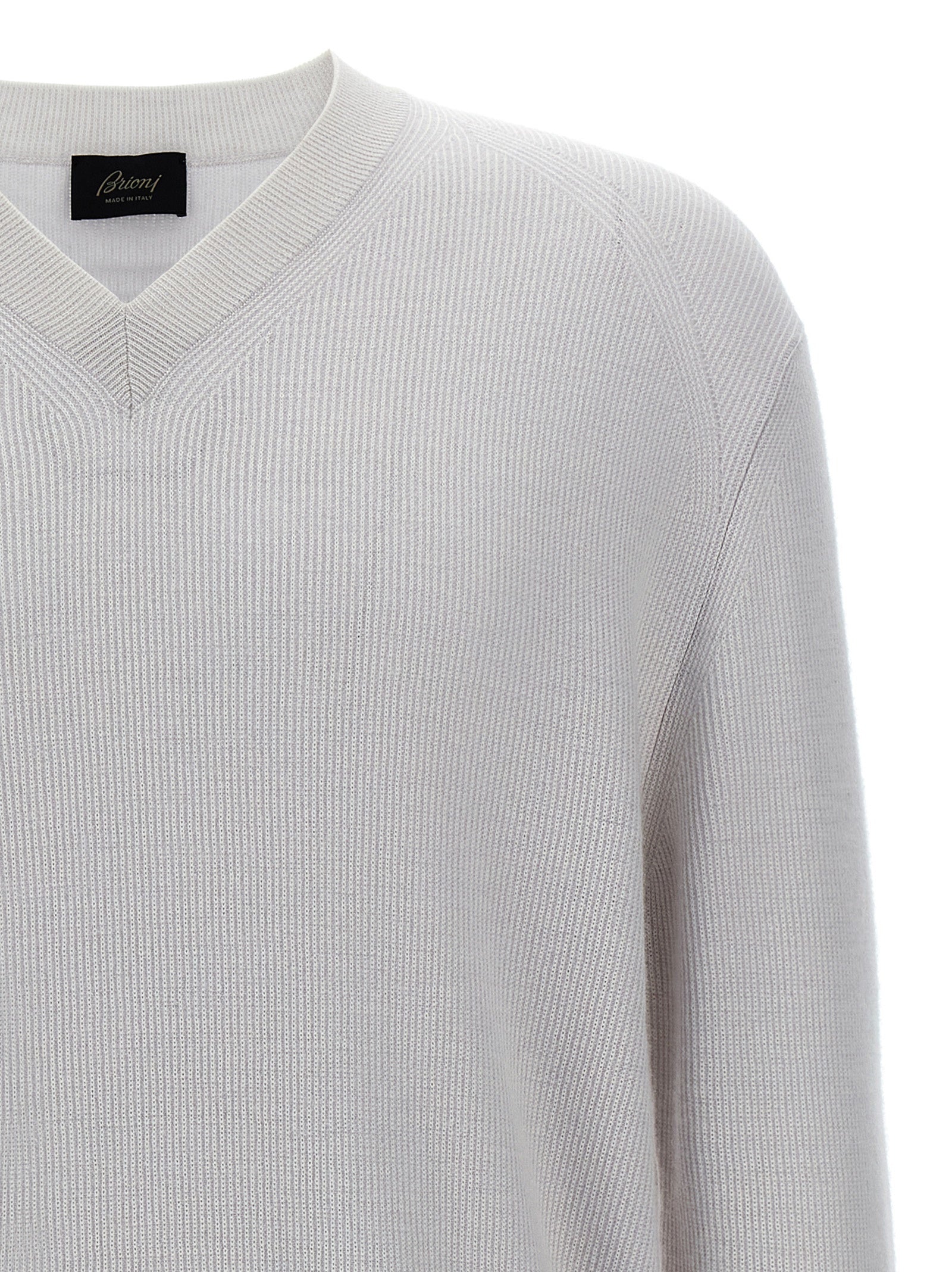 Brioni 64% cashmere cardigan in white — view 3