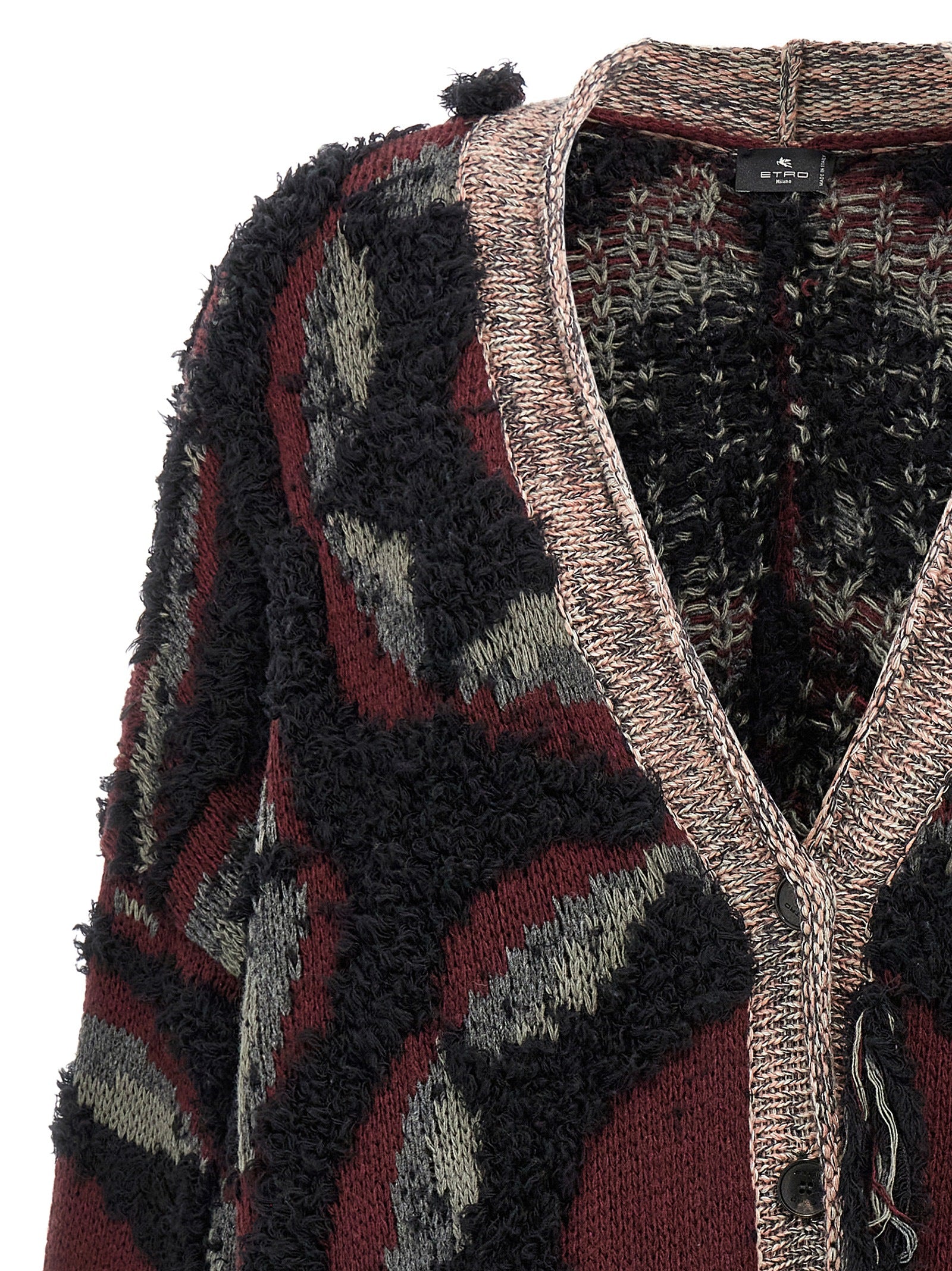 Etro 95% wool cardigan in multicolor — view 3