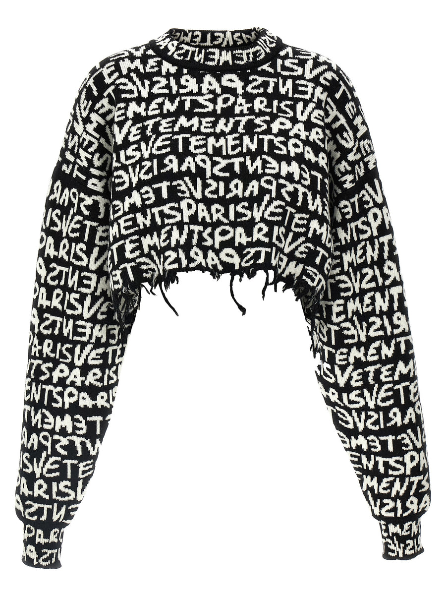 Vetements 100% merino wool sweatshirt in black