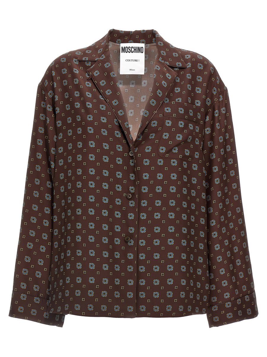 Moschino 100% silk blouse in brown