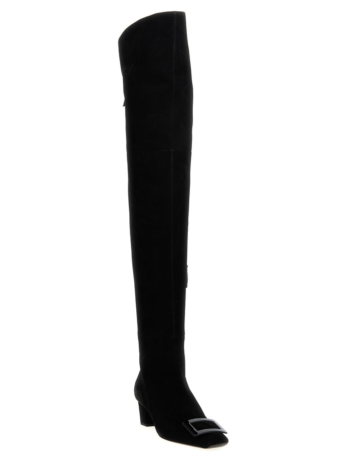 Roger Vivier 100% goat leather boot in black — view 2
