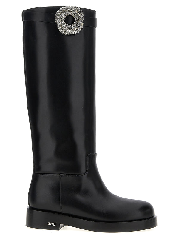 Mach & Mach 100% calfskin leather boot in black
