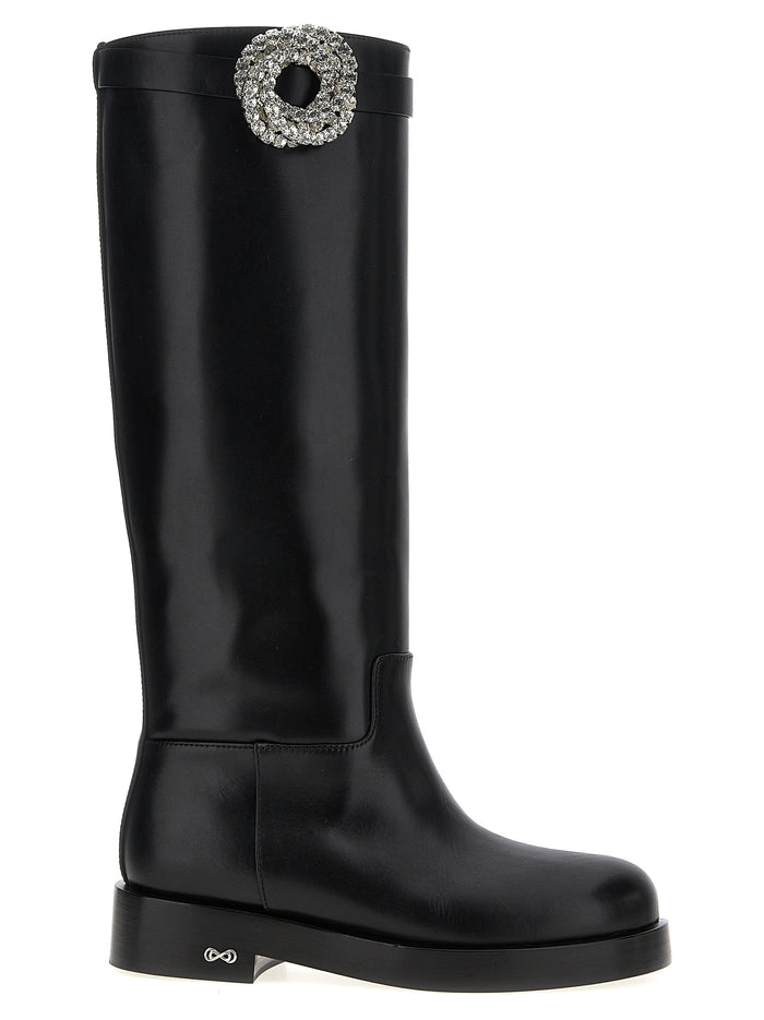 Mach & Mach 100% calfskin leather boot in black