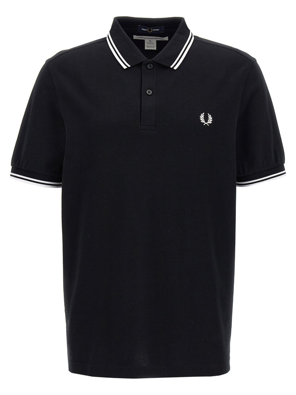 Comme des Garçons 100% cotton polo shirt in black