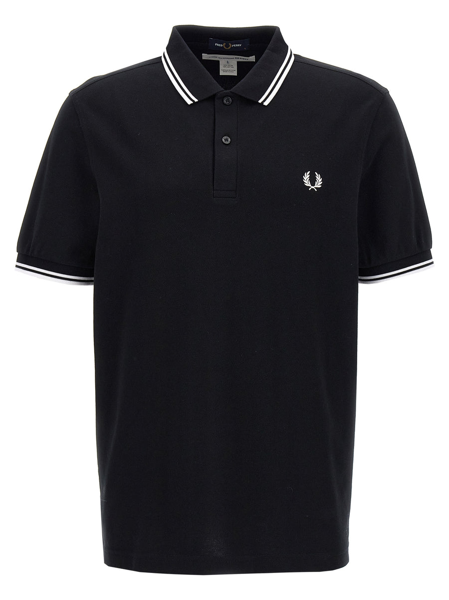 Comme des Garçons 100% cotton polo shirt in black