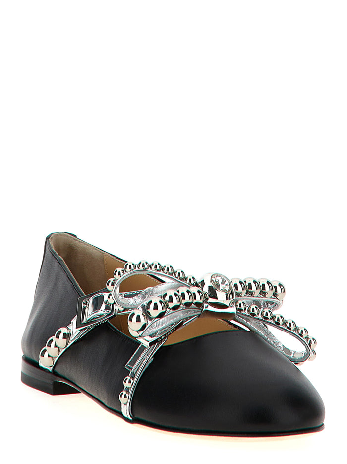 Mach & Mach 100% leather ballet flat in black — view 2