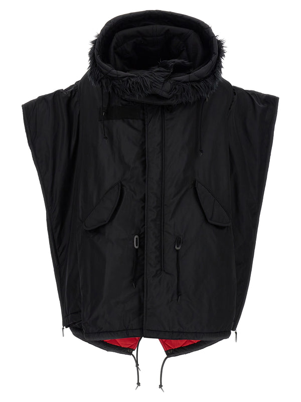 Junya Watanabe 100% Nylon down jacket in black