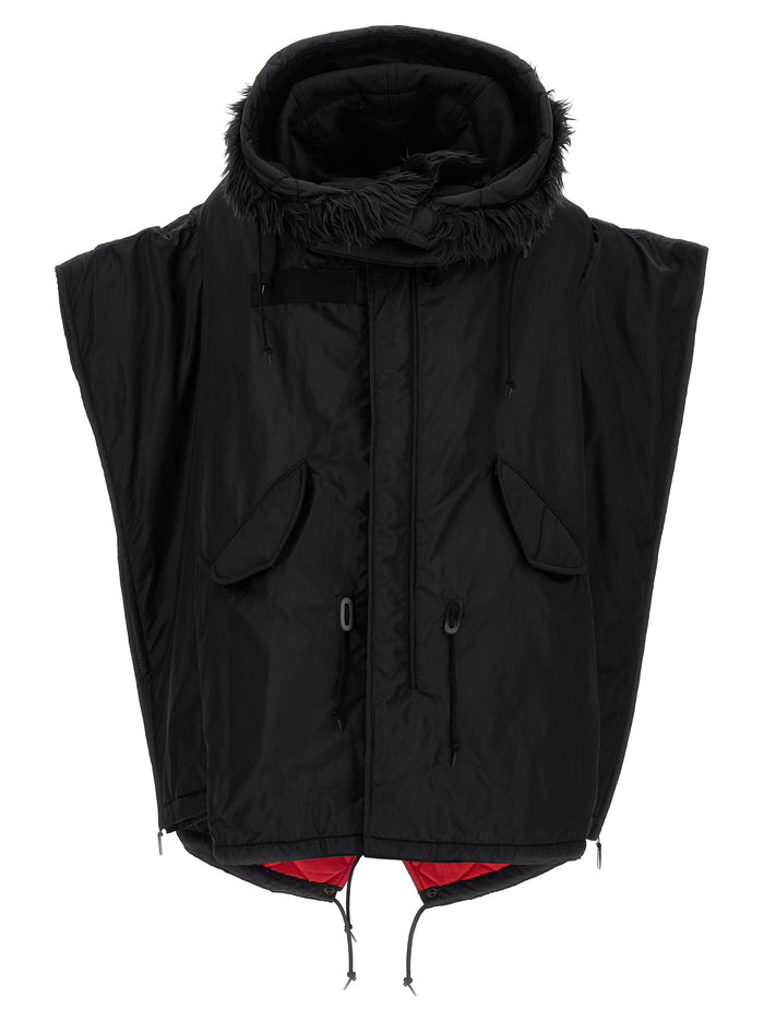 Junya Watanabe 100% Nylon down jacket in black