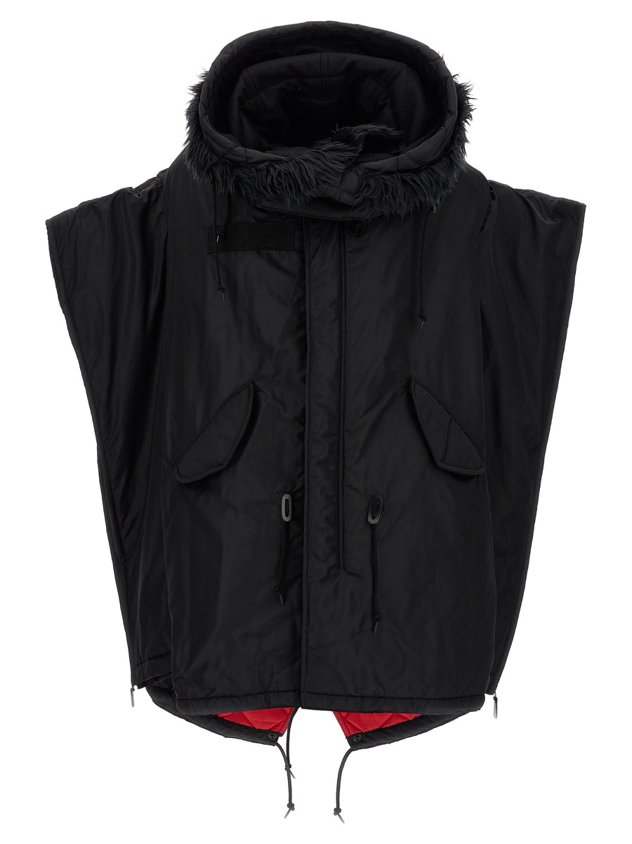 Junya Watanabe 100% Nylon down jacket in black