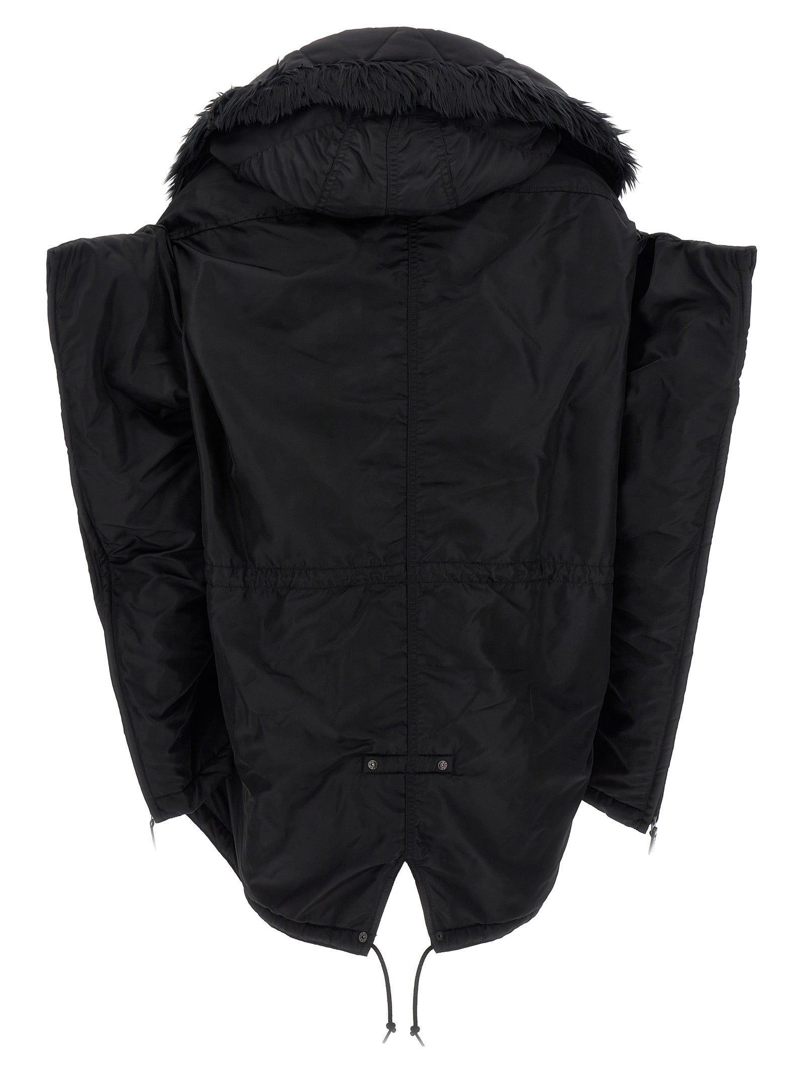 Junya Watanabe 100% Nylon down jacket in black — view 2
