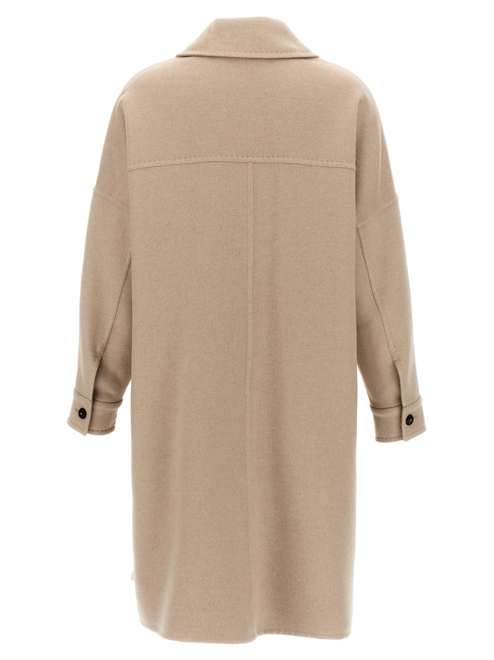 Max Mara 100% cashmere coat in beige — view 2