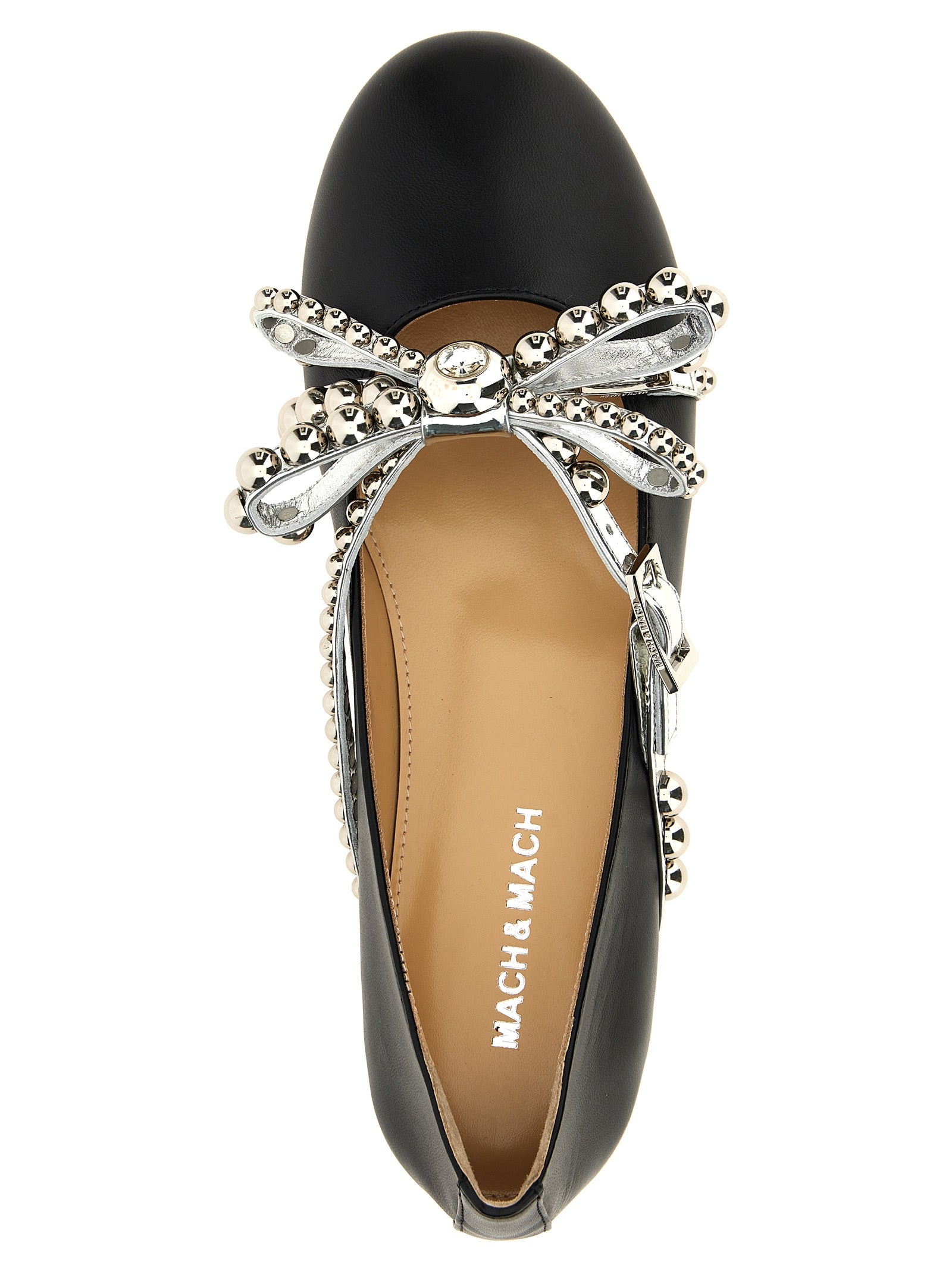 Mach & Mach 100% leather ballet flat in black — view 4