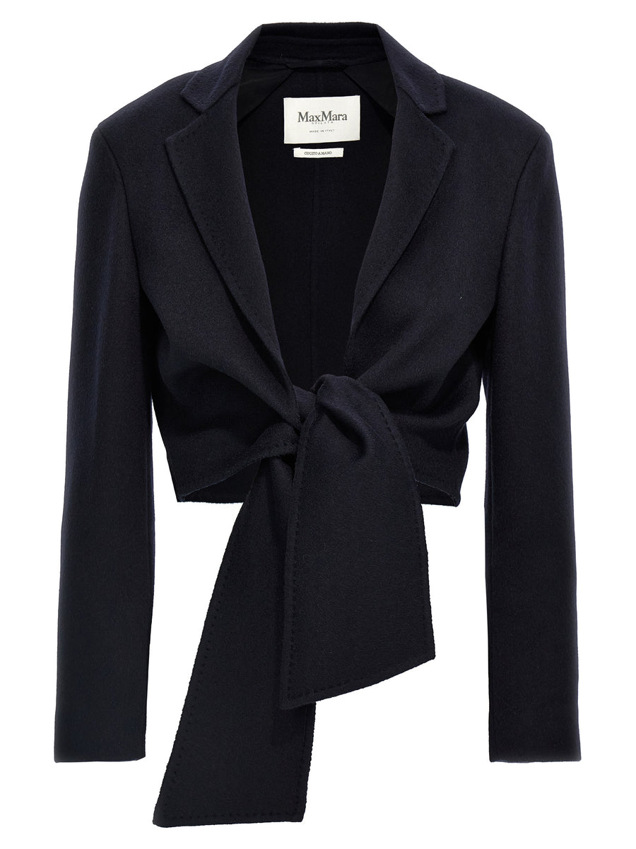 Max Mara 100% Camel Wool jacket in navy