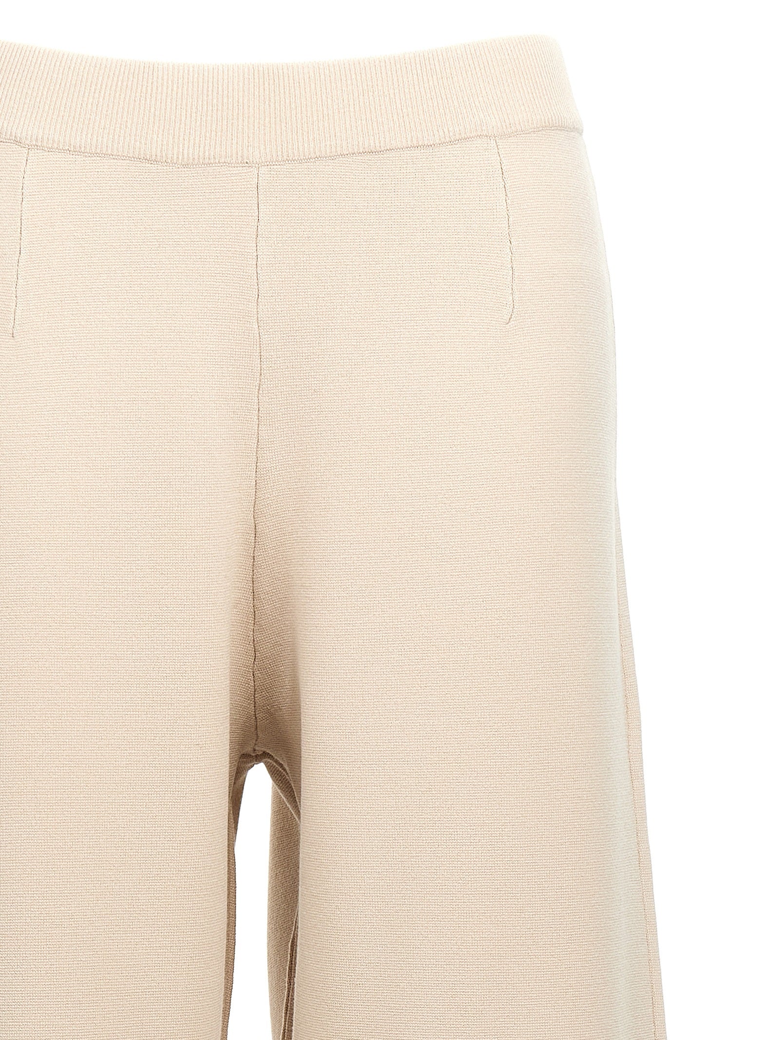 Max Mara 72% viscose trousers in beige — view 3