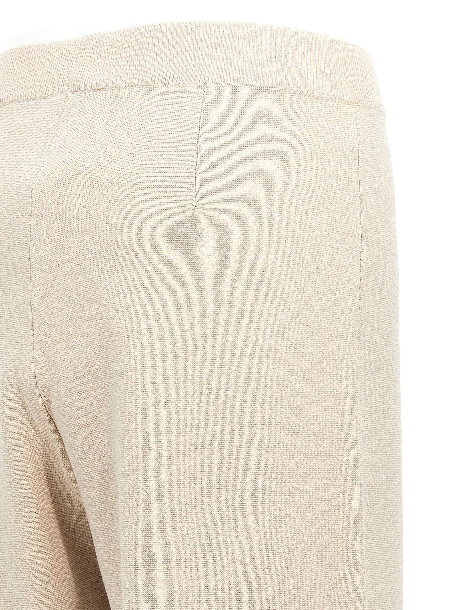 Max Mara 72% viscose trousers in beige — view 4