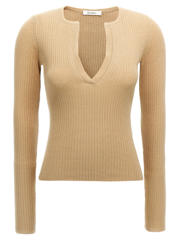 Max Mara 55% Silk sweater in beige