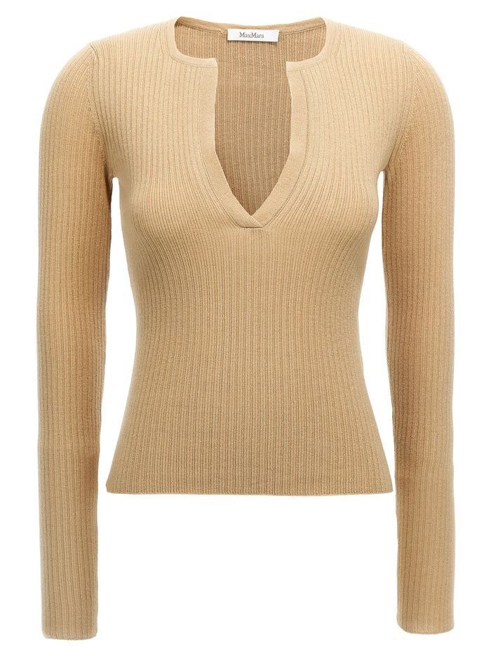 Max Mara 55% Silk sweater in beige