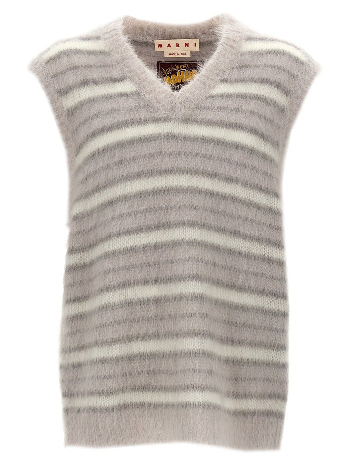 Marni 80% mohair tank top in gray