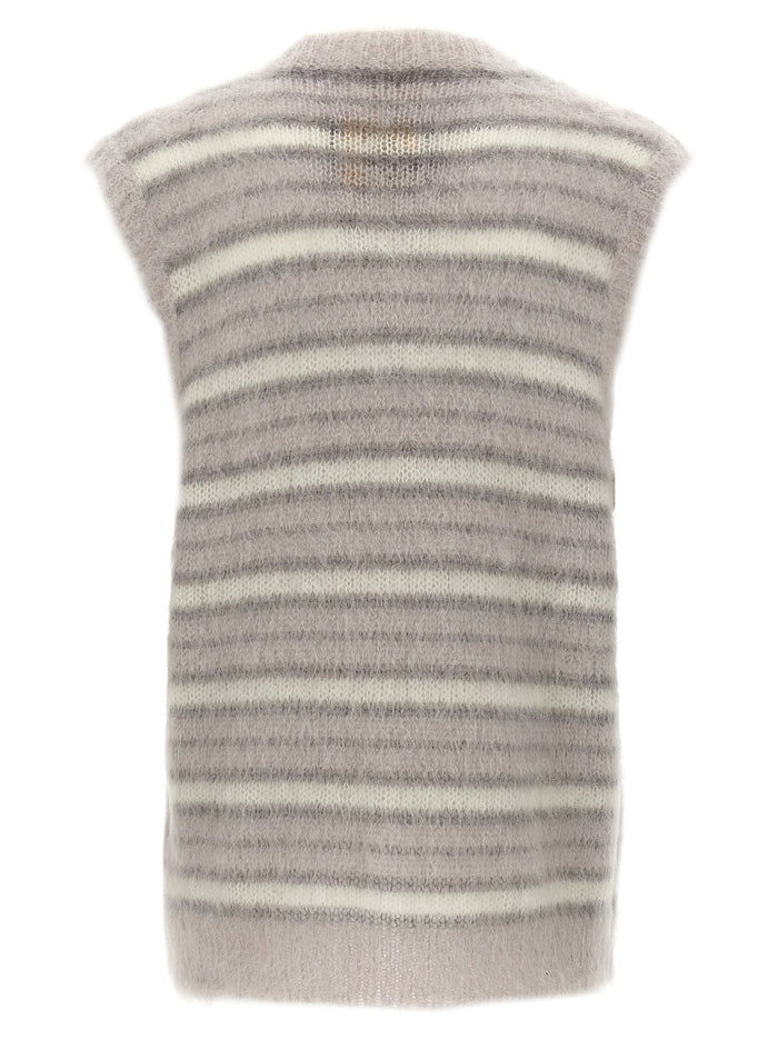 Marni 80% mohair tank top in gray — view 2