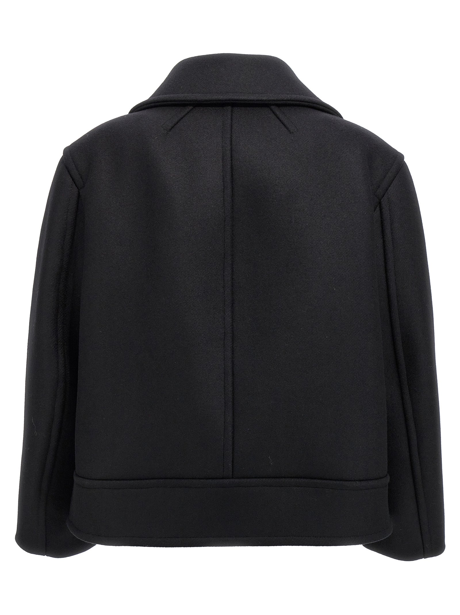 Saint Laurent 100% Virgin Wool coat in black — view 2
