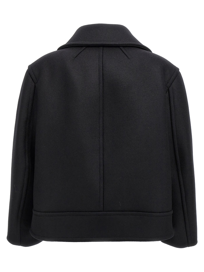 Saint Laurent 100% Virgin Wool coat in black — view 2