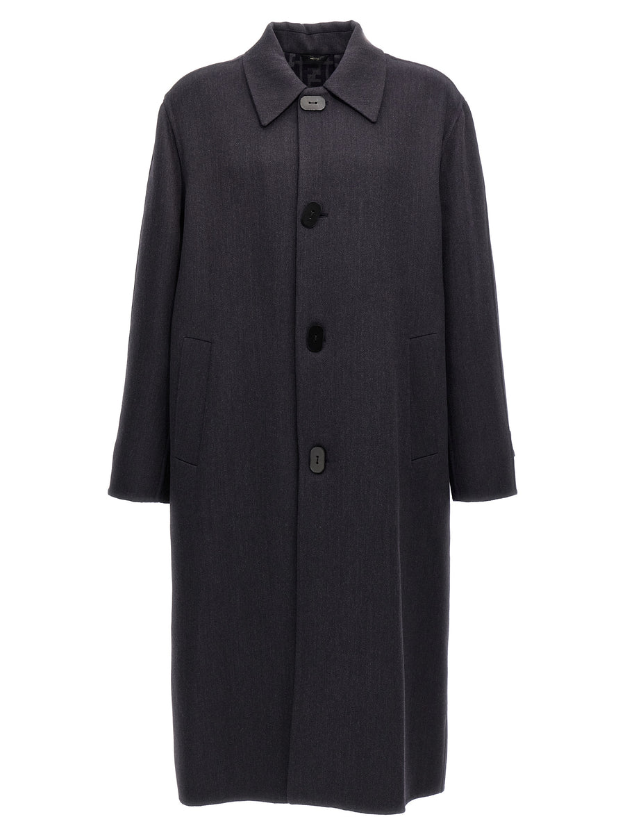 Fendi 99% Virgin Wool coat in blue