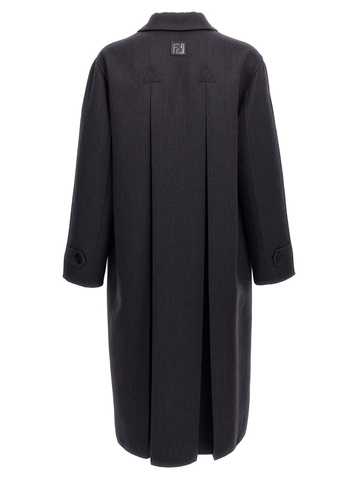 Fendi 99% Virgin Wool coat in blue — view 2