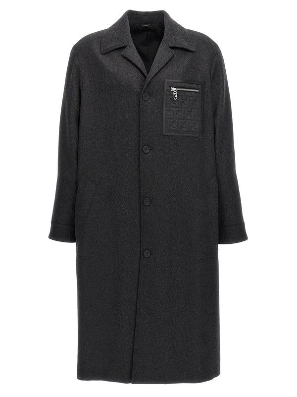 Fendi 98% Cashmere coat in gray