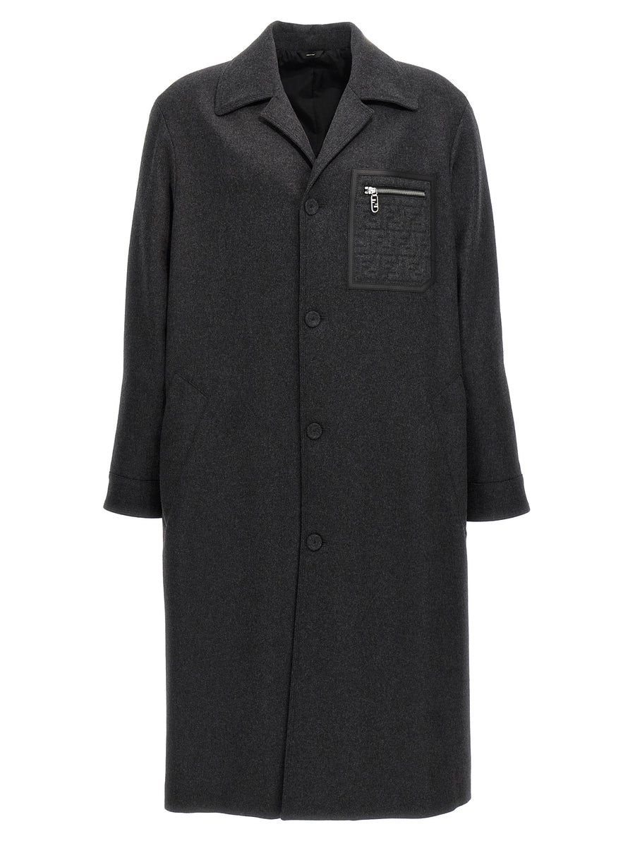 Fendi 98% Cashmere coat in gray