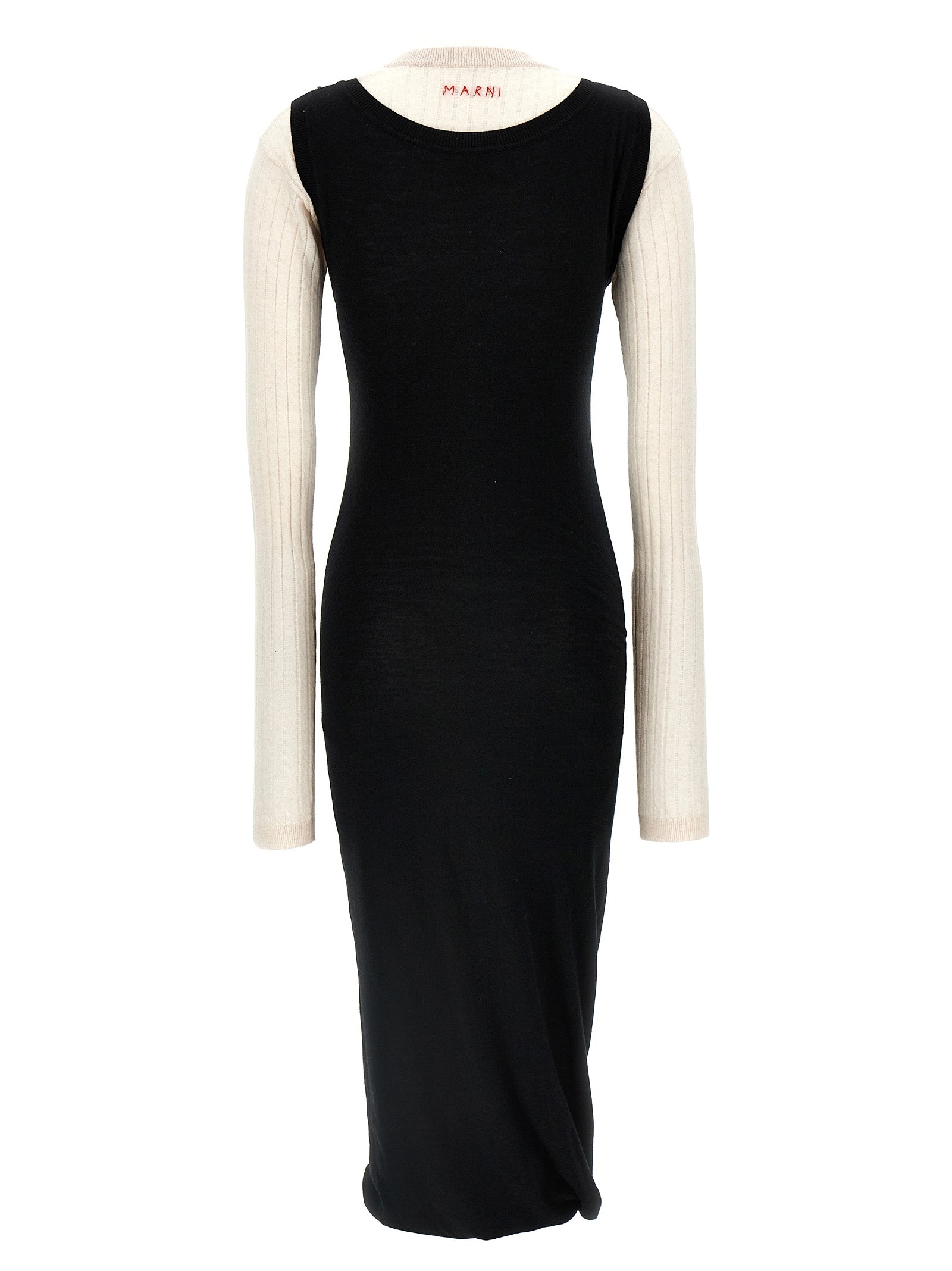 Marni 100% Wool dress in black — view 2