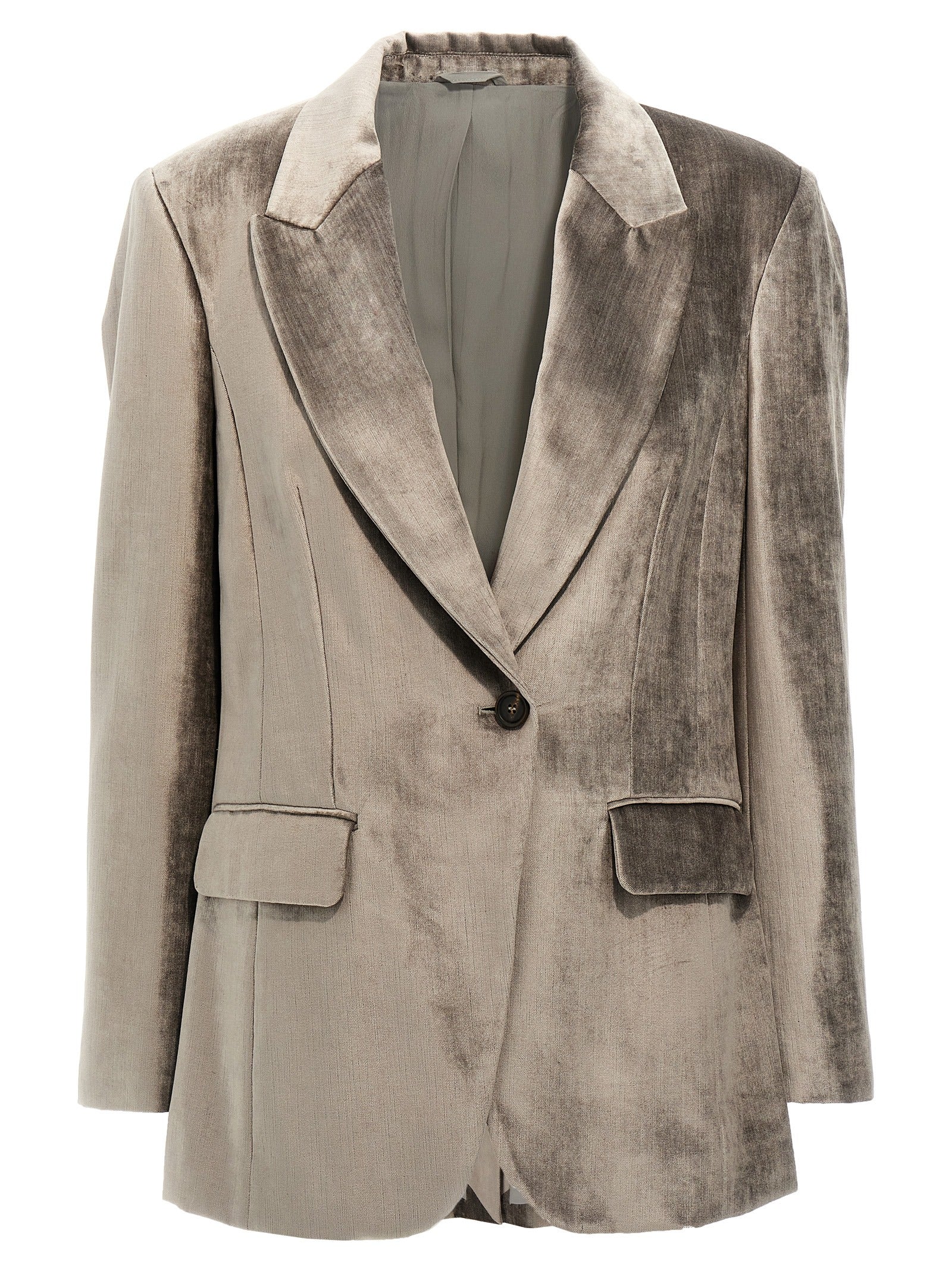 Brunello Cucinelli 58% cotton blazer in gray