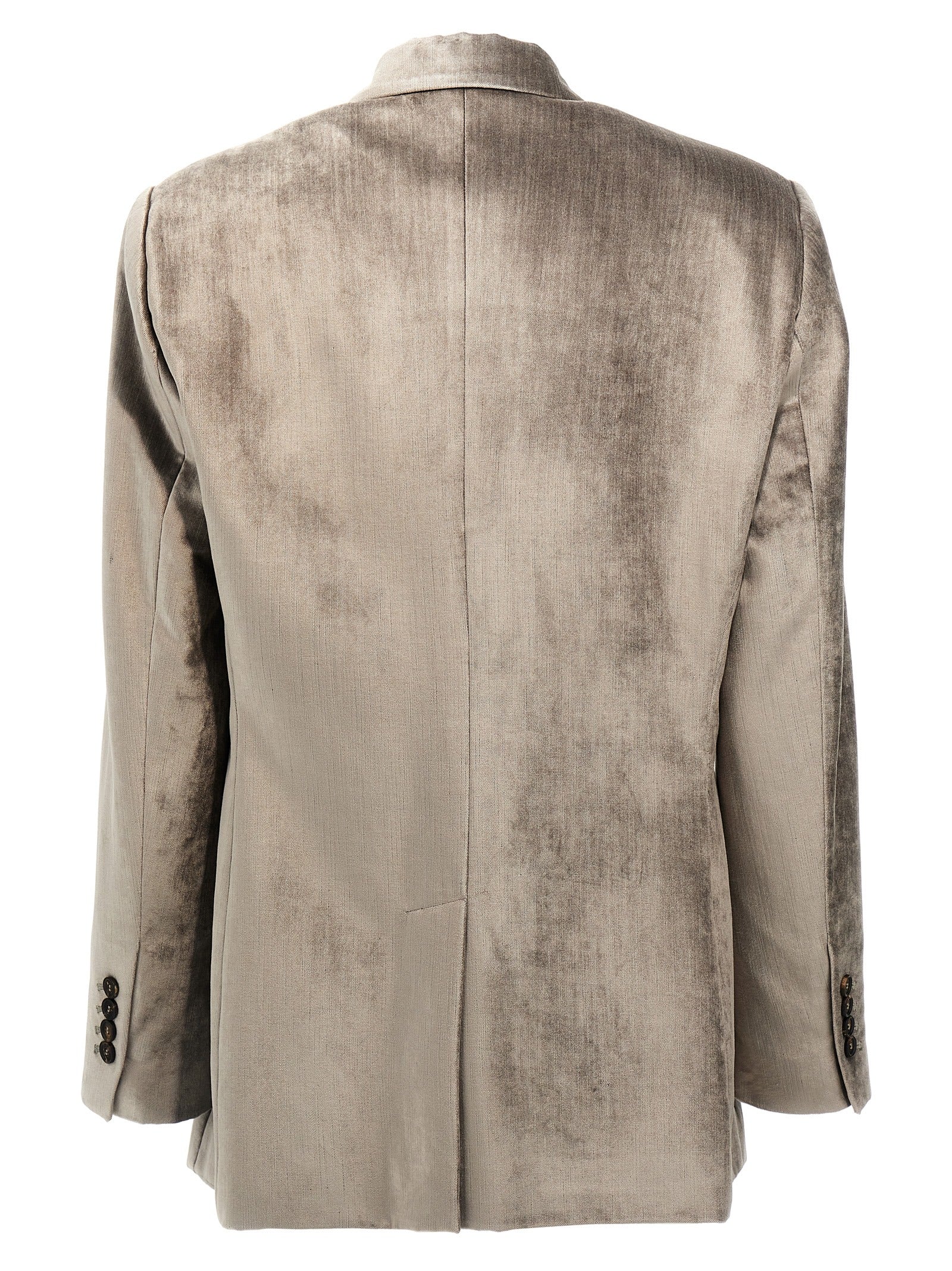 Brunello Cucinelli 58% cotton blazer in gray — view 2