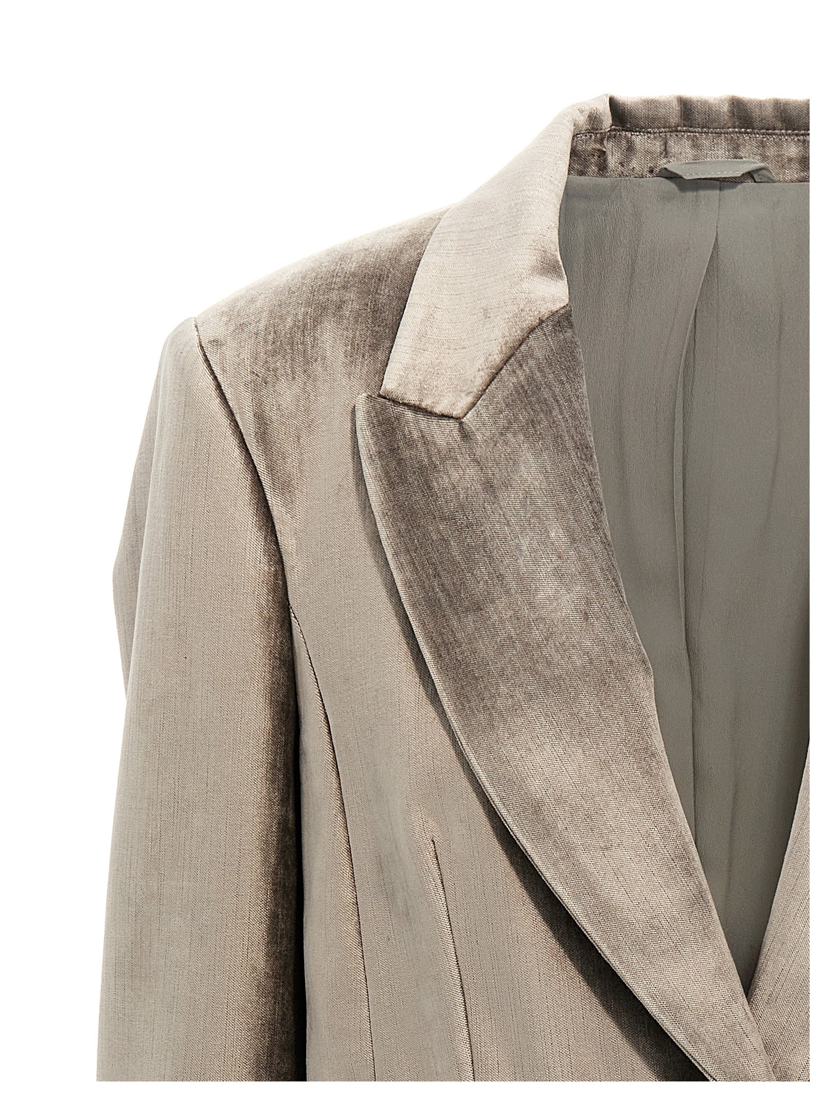 Brunello Cucinelli 58% cotton blazer in gray — view 3