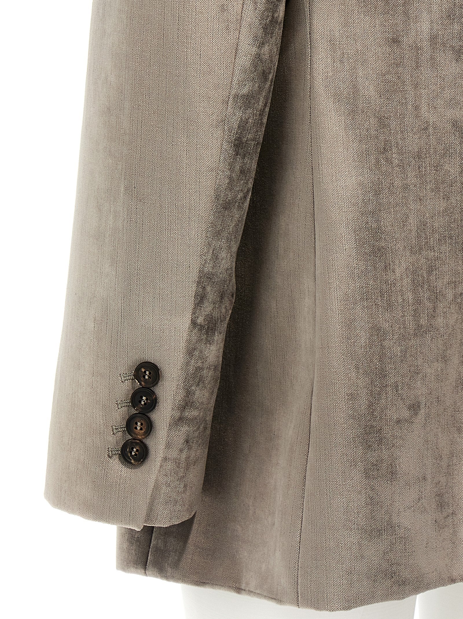 Brunello Cucinelli 58% cotton blazer in gray — view 4