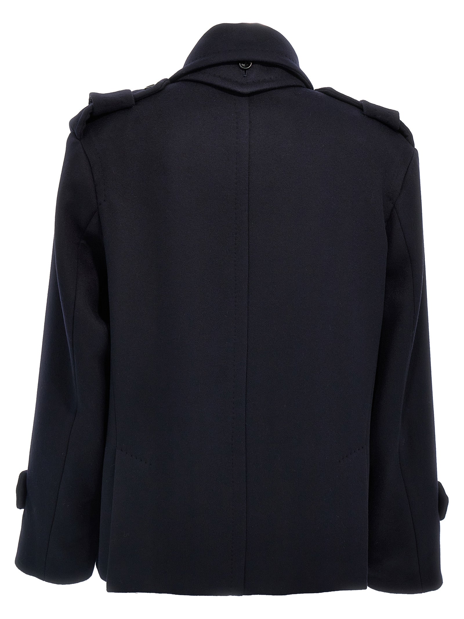 Max Mara 90% virgin wool coat in navy — view 2